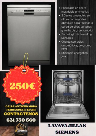 Lavavajillas Siemens 250€