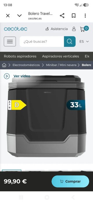Nevera portátil Cecotec 33L enchufable