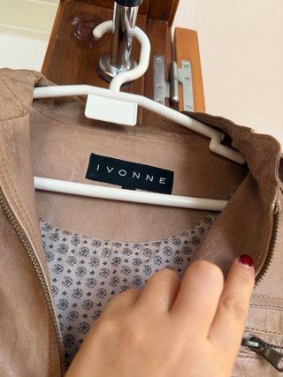Chaqueta de piel IVONNE mujer beige