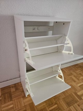 Zapatero IKEA BISSA 2 compartimentos blanco