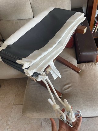 Hamaca IKEA rayas gris/blanco