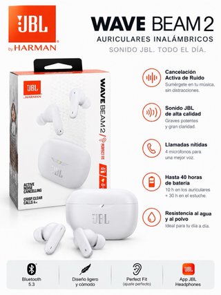 Auriculares JBL Wave Beam 2 Blancos