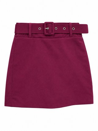 Falda granate con cinturón Talla S/M