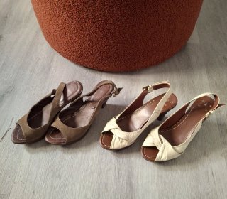 Lote 2 pares zapatos mujer tacón