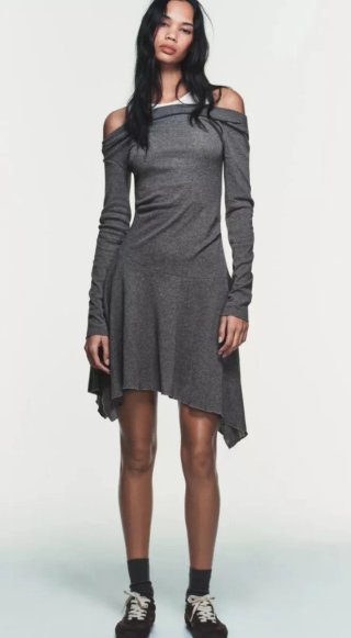 Vestido gris asimétrico talla s