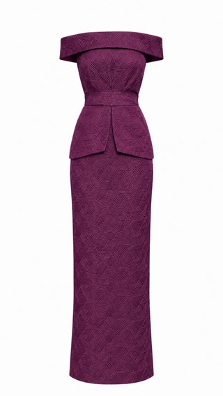 Vestido cardié morado de fiesta