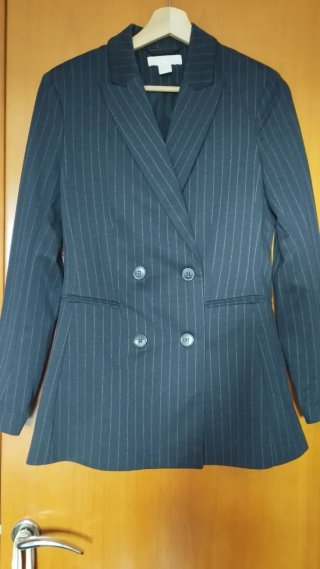 Americana gris rayas diplomáticas T.36