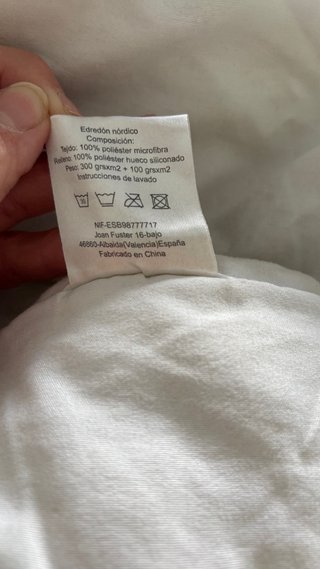 Edredón Nórdico Cama 90cm. Blanco