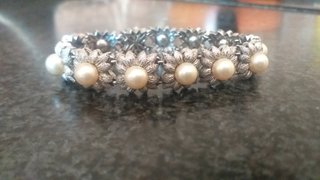 Pulsera Plata Perlas Naturales