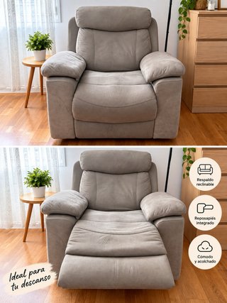 Sillón reclinable beige tela. Tal cual en la foto