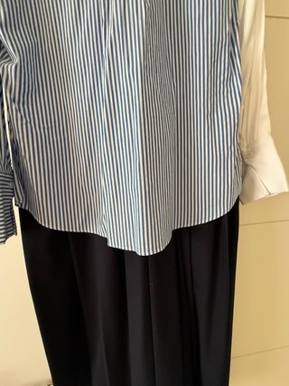 Vestido largo Zara rayas azul blanco y azul narino