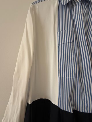 Vestido largo Zara rayas azul blanco y azul narino