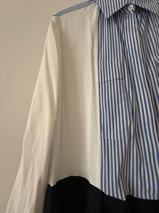 Vestido largo Zara rayas azul blanco y azul narino