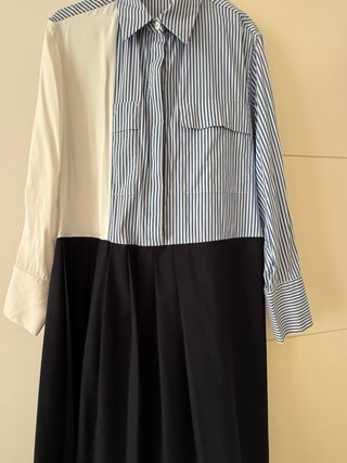 Vestido largo Zara rayas azul blanco y azul narino