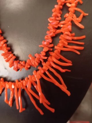 Collar doble coral y oro 18k, Oferta