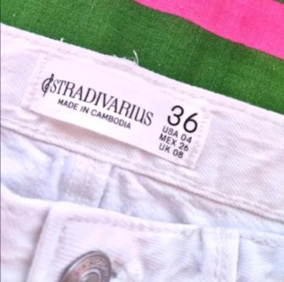Pantalón D98 blanco 36 Stradivarius