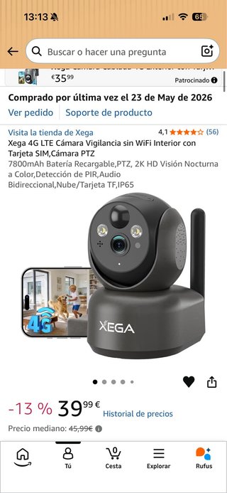 Cámara Vigilancia XEGA 3G/4G LTE sin wifi