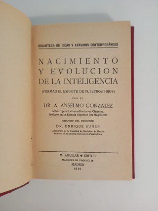 Libro Antiguo (1930) Evolución de la Inteligencia