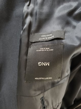 Traje Mango Negro Pantalón T40 Americana T46