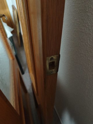 Puerta madera con cristal 212x72
