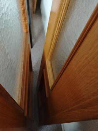 Puerta madera con cristal 212x72