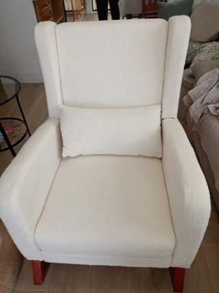 Mecedora Lactancia Fleece Blanca Nueva