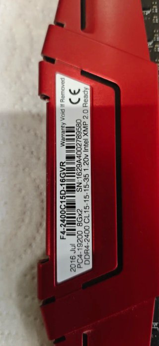 16gb (2x8)DDR4 G.Skill Ripjaws V Roja