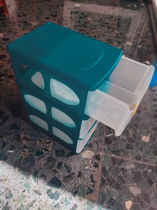Cajonera Organizadora Plástico Azul 3 Niveles