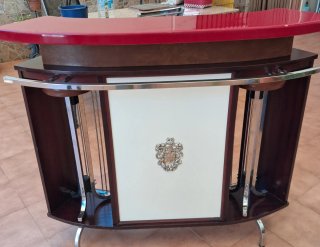 Mueble bar vintage madera y metal