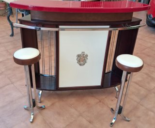 Mueble bar vintage madera y metal