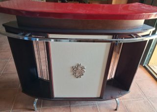 Mueble bar vintage madera y metal
