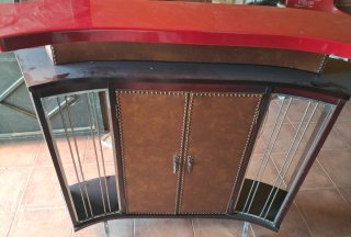 Mueble bar vintage madera y metal