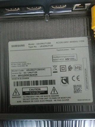 Televisión Samsung Negra