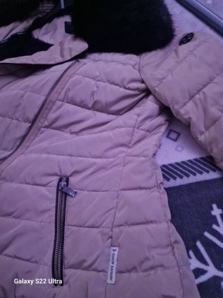 Giacca Armani Jeans Beige Pelliccia Nera
