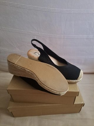Alpargatas cuña negras talla 38