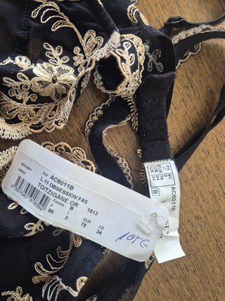 Sujetador Aubade Negro Talla 90B Nuevo