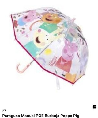 Paraguas Burbuja Peppa Pig niña