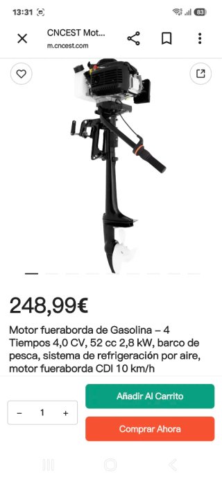 Motor fueraborda barco