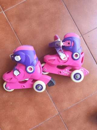 Patines en línea rosas y morados