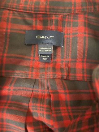 Camisa de cuadros burdeos y azul marino