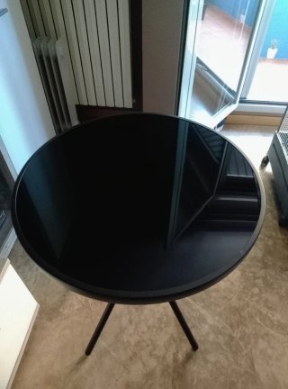 Mesa redonda terraza acrilico negro 60cm