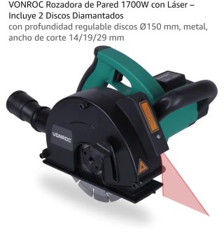 Ranuradora Pared 1700W VONROC Láser