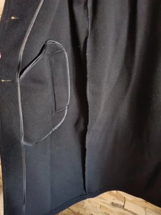 Abrigo paño Bershka negro