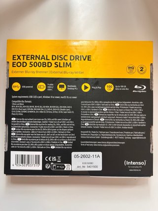 Intenso EOD 500BD Slim Blu-ray externo NUEVO