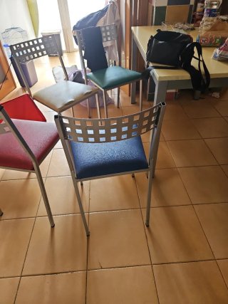 Set di 4 Sedie da Cucina in Metallo