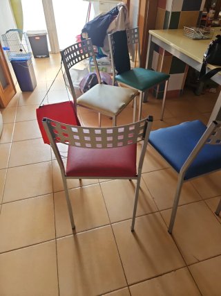Set di 4 Sedie da Cucina in Metallo