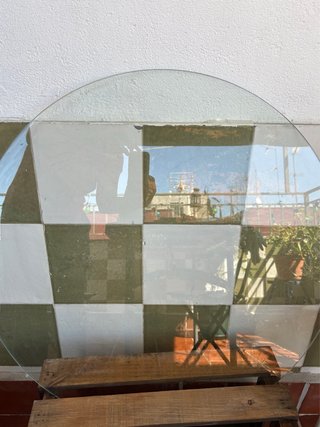 Cristal convexo redondo de gran tamaño, 68 cm