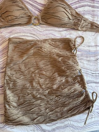 Set bikini + gonna Shein color sabbia
