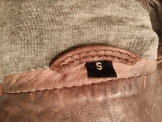 Chaqueta de cuero marrón para mujer, talla S