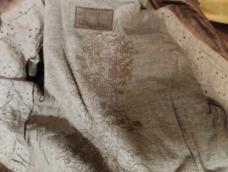Chaqueta de cuero marrón para mujer, talla S